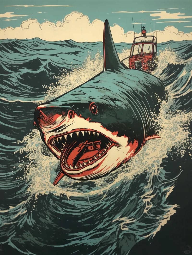 chibi hình nền cá mập cute