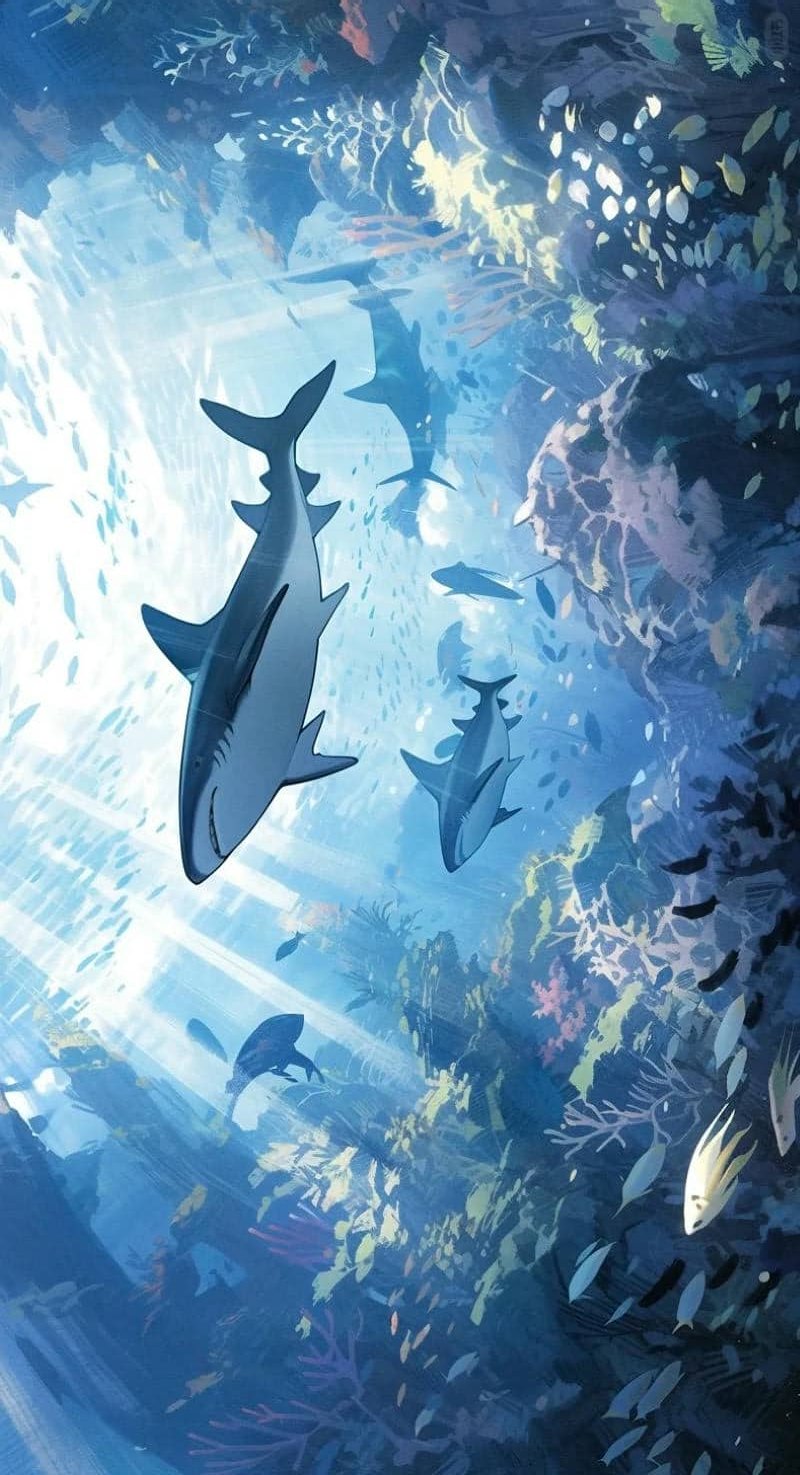 cute hình cá mập chibi