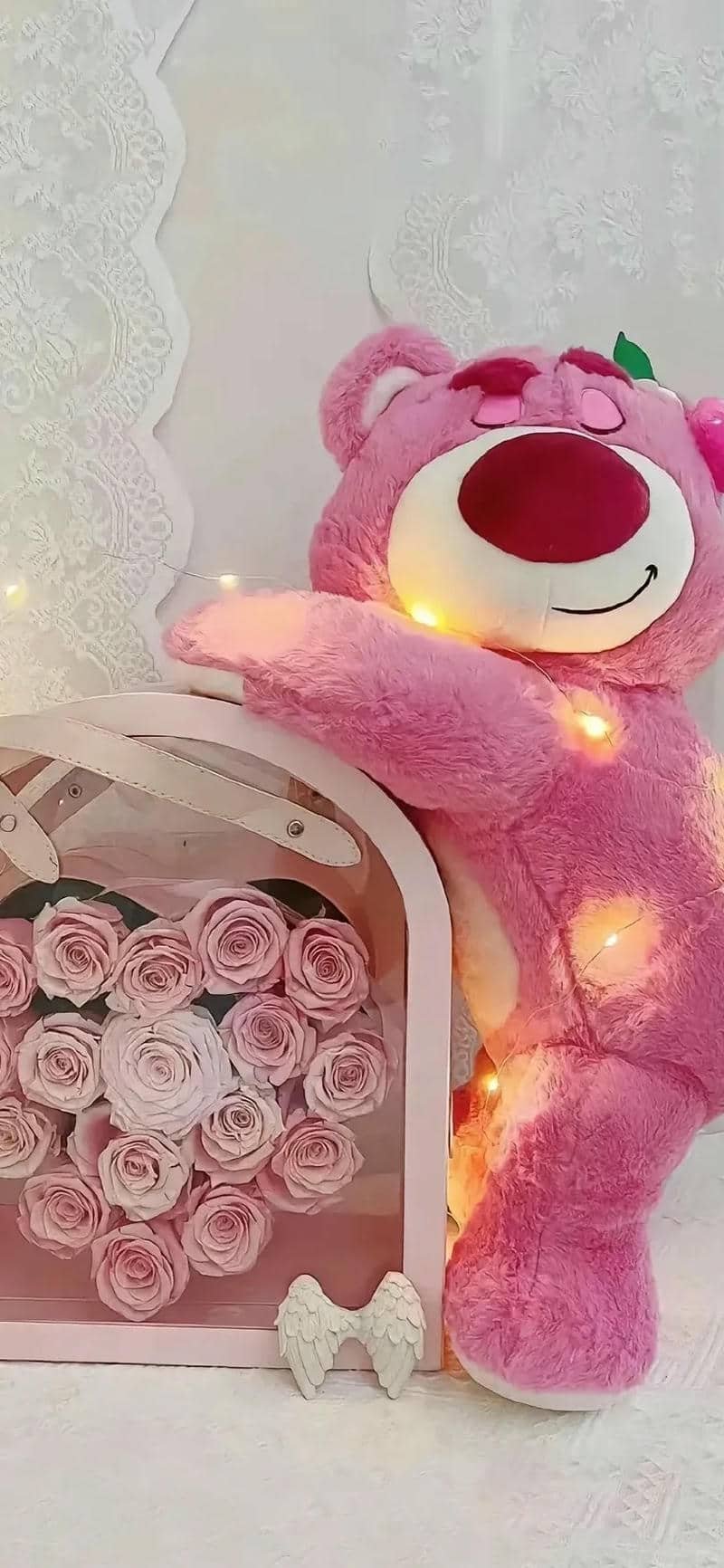 hình nền gấu dâu cute 3d