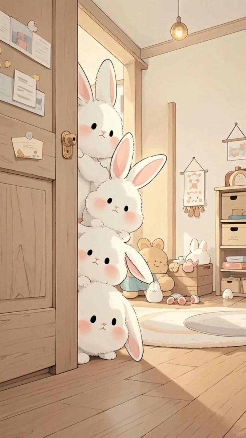 hình nền thỏ con cute