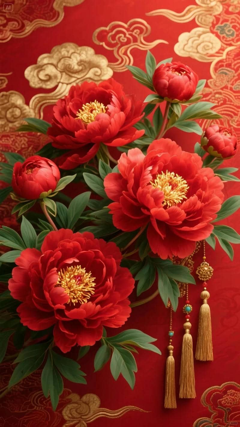 hoa mẫu đơn đỏ hình nền
